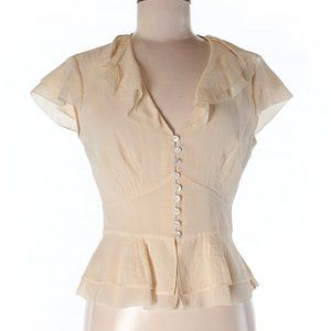 Calvin Klein Short Sleeve Button Up Blouse Size 4